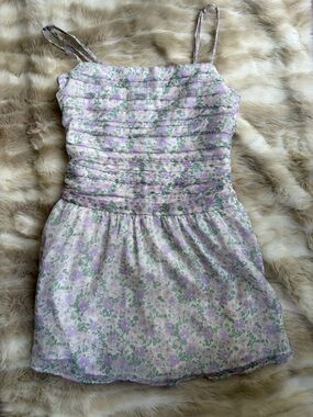 Green purple floral Hollister dress